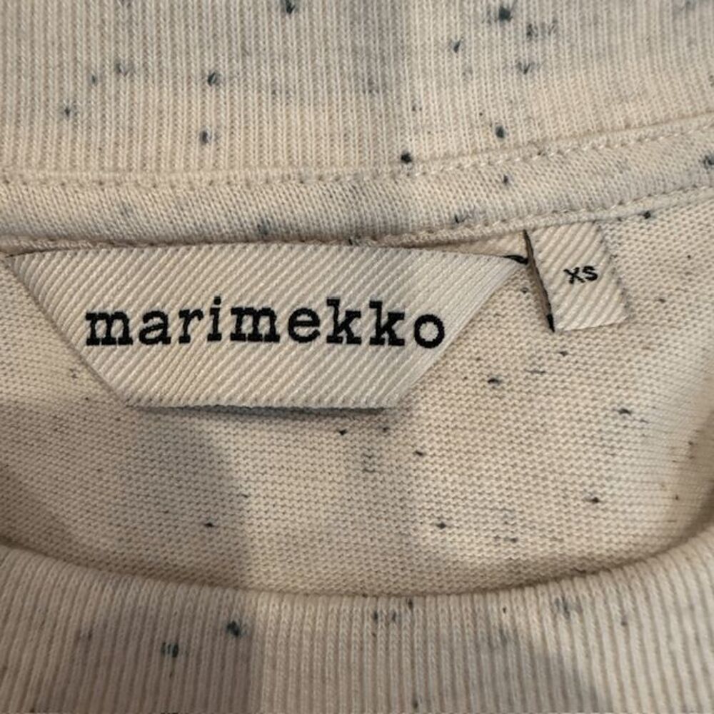 Marimekko Veisto Unikko Placement Kioski T-shirt Cream Color Oversized Unisex XS - Picture 7 of 12